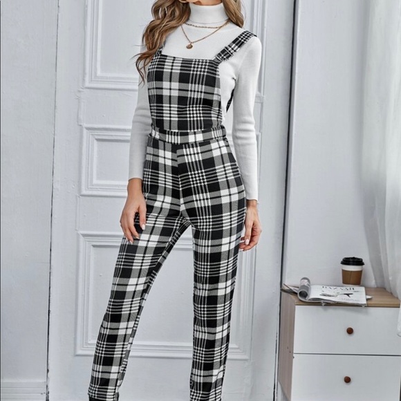 Plaid Suspenders Jumpsuit - Picture 5 of 5